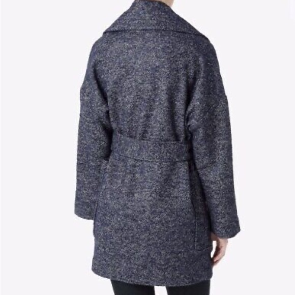 7 for all mankind Women Blue Belted Jacket Wool Blend size S - Picture 8 of 10